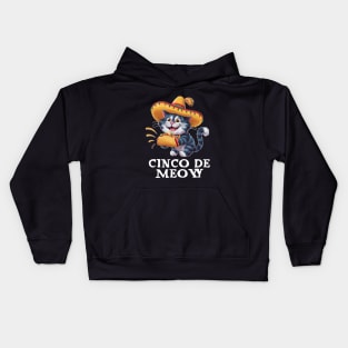 Cinco De Meow Funny Cat De mayo Fiesta  Taco Cat Cute Kids Hoodie